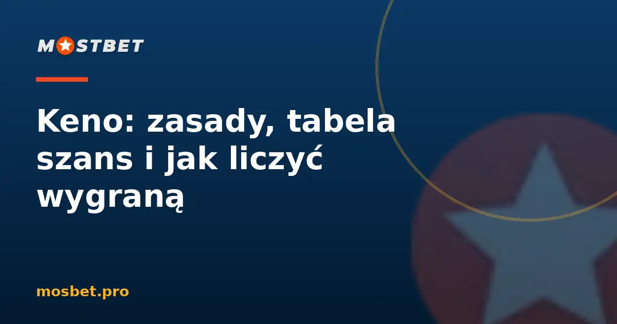 Kupon Keno z wybranymi liczbami i tabelą wygranych